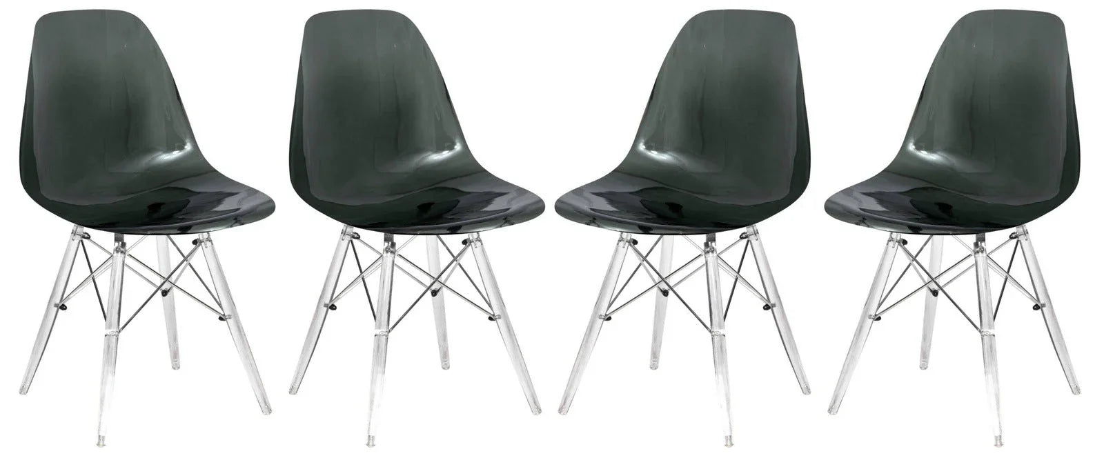 Dover Molded Side Chair with Acrylic Base, Set of 4 - Elax Furniture