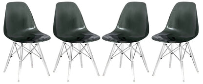 Dover Molded Side Chair with Acrylic Base, Set of 4 - Elax Furniture