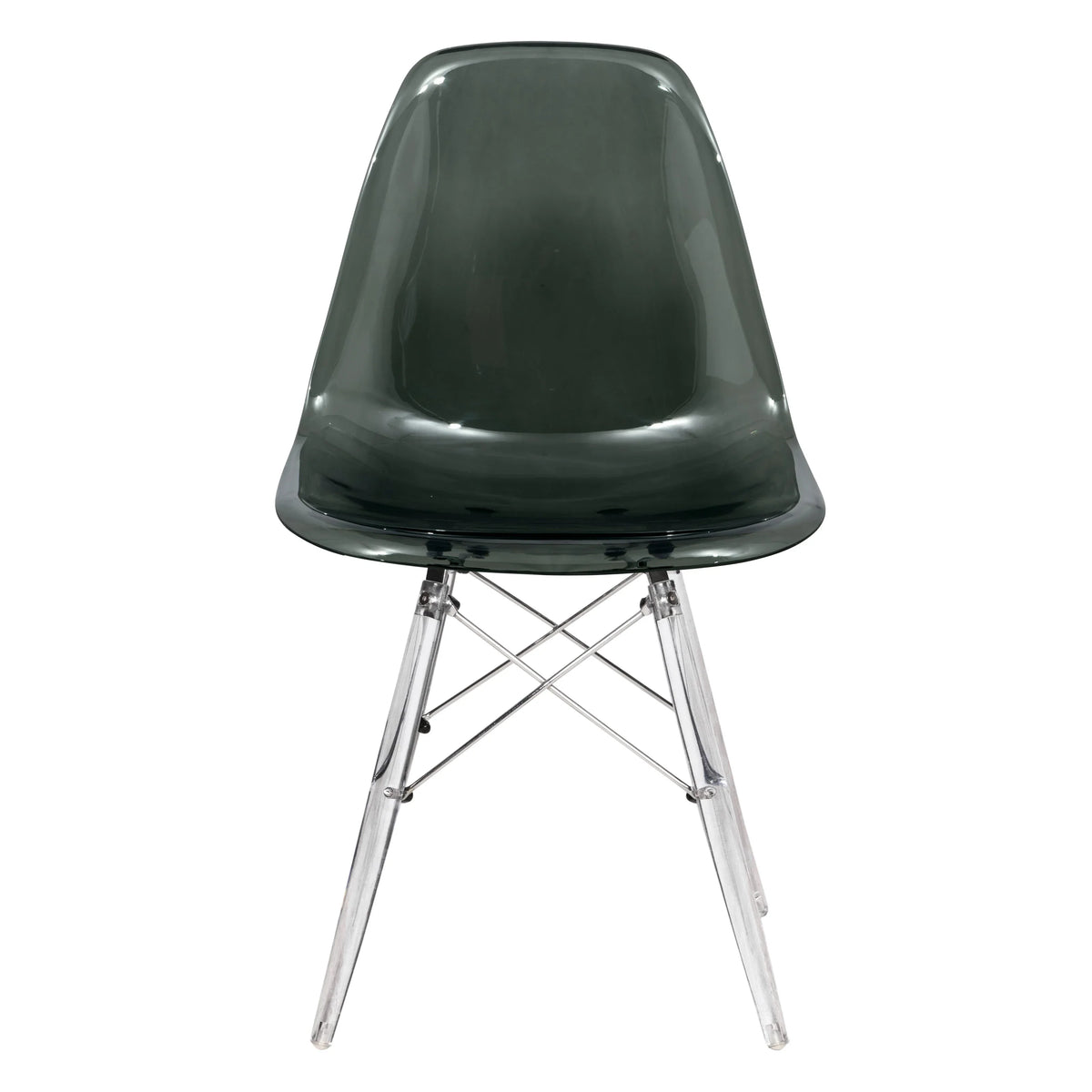 Cresco Modern Dining Side Chair in Curved Back Design with Multiple Base Options: Wood, Acrylic, Chrome & Gold Eiffel Design - Elax Furniture