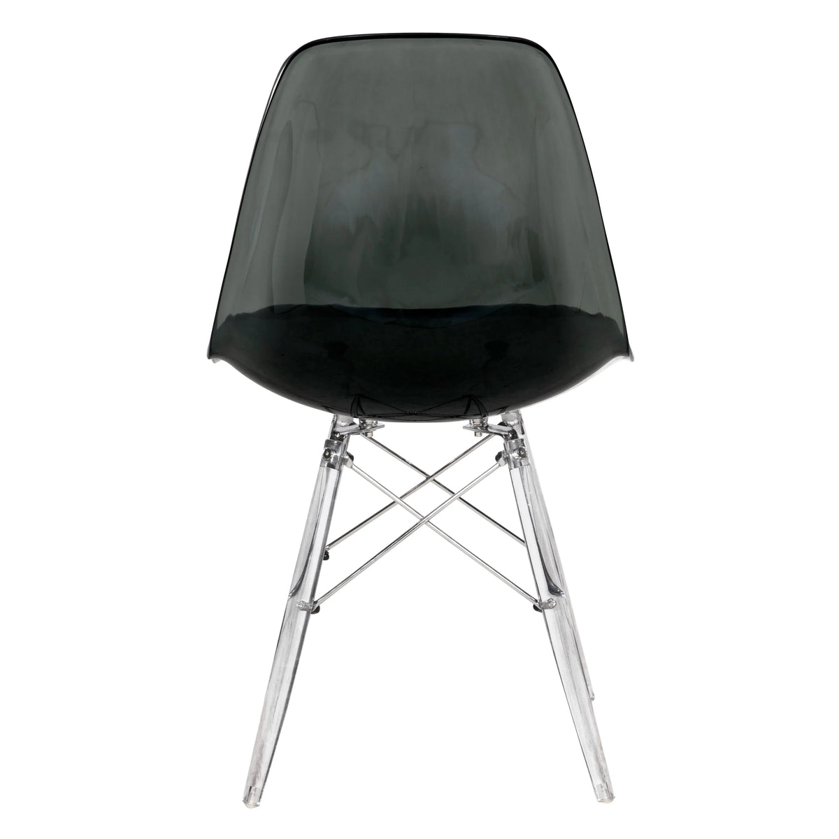 Cresco Modern Dining Side Chair in Curved Back Design with Multiple Base Options: Wood, Acrylic, Chrome & Gold Eiffel Design - Elax Furniture