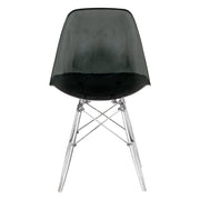 Cresco Modern Dining Side Chair in Curved Back Design with Multiple Base Options: Wood, Acrylic, Chrome & Gold Eiffel Design - Elax Furniture