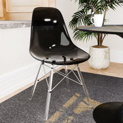 Cresco Modern Dining Side Chair in Curved Back Design with Multiple Base Options: Wood, Acrylic, Chrome & Gold Eiffel Design - Elax Furniture