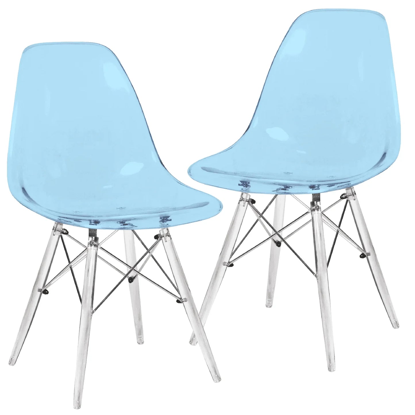 Dover Molded Side Chair with Acrylic Base, Set of 2 - Elax Furniture