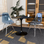 Cresco Modern Dining Side Chair in Curved Back Design with Multiple Base Options: Wood, Acrylic, Chrome & Gold Eiffel Design - Elax Furniture