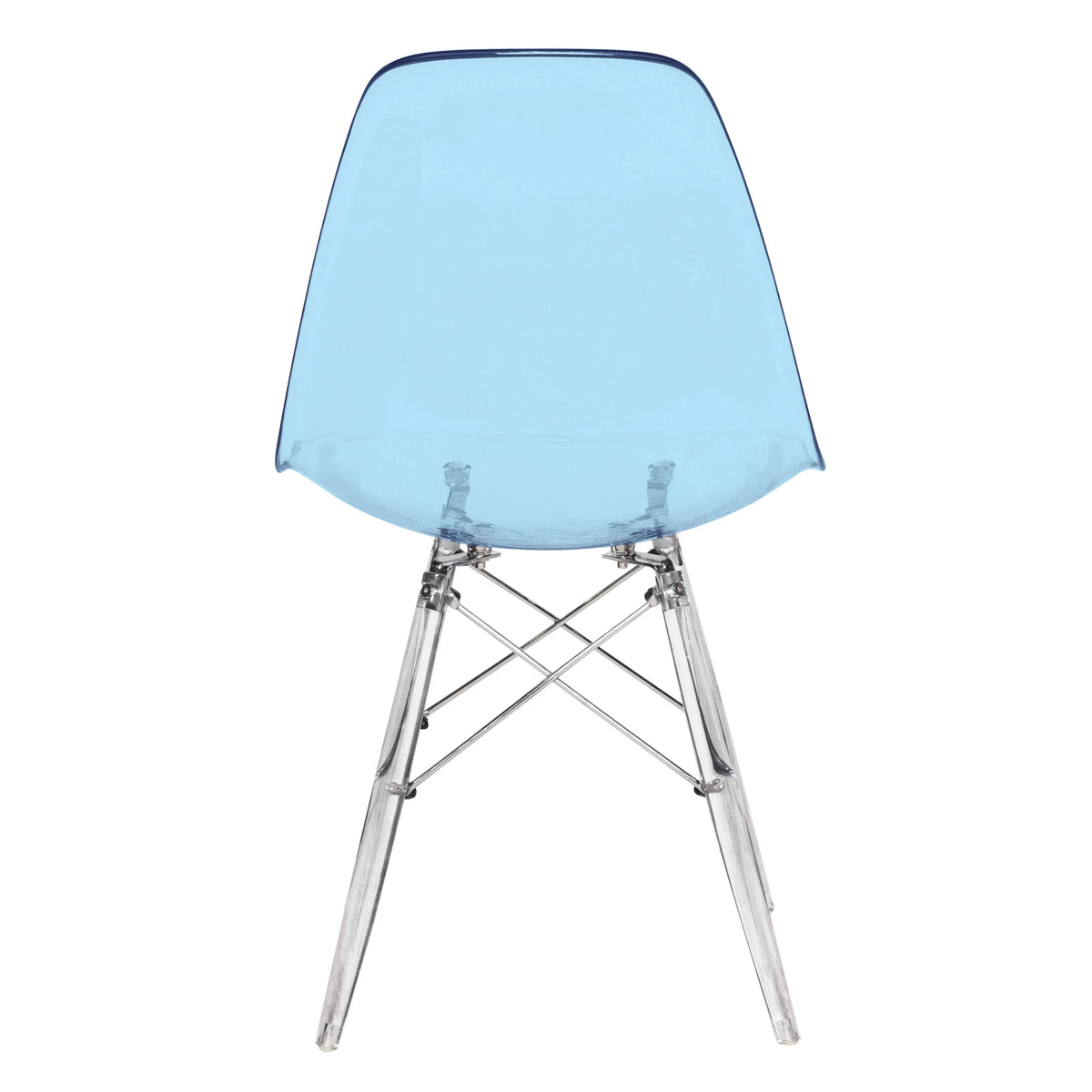 Cresco Modern Dining Side Chair in Curved Back Design with Multiple Base Options: Wood, Acrylic, Chrome & Gold Eiffel Design - Elax Furniture