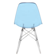 Cresco Modern Dining Side Chair in Curved Back Design with Multiple Base Options: Wood, Acrylic, Chrome & Gold Eiffel Design - Elax Furniture