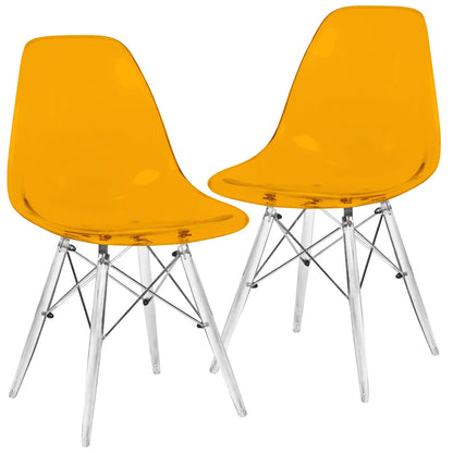 Dover Molded Side Chair with Acrylic Base, Set of 2 - Elax Furniture