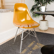 Cresco Modern Dining Side Chair in Curved Back Design with Multiple Base Options: Wood, Acrylic, Chrome & Gold Eiffel Design - Elax Furniture