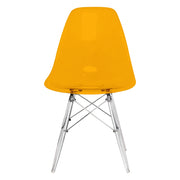 Cresco Modern Dining Side Chair in Curved Back Design with Multiple Base Options: Wood, Acrylic, Chrome & Gold Eiffel Design - Elax Furniture