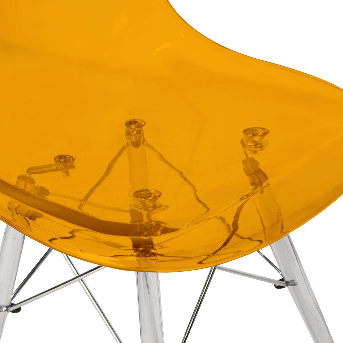 Cresco Modern Dining Side Chair in Curved Back Design with Multiple Base Options: Wood, Acrylic, Chrome & Gold Eiffel Design - Elax Furniture