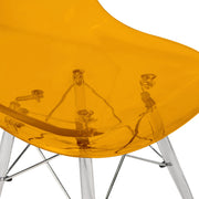 Cresco Modern Dining Side Chair in Curved Back Design with Multiple Base Options: Wood, Acrylic, Chrome & Gold Eiffel Design - Elax Furniture