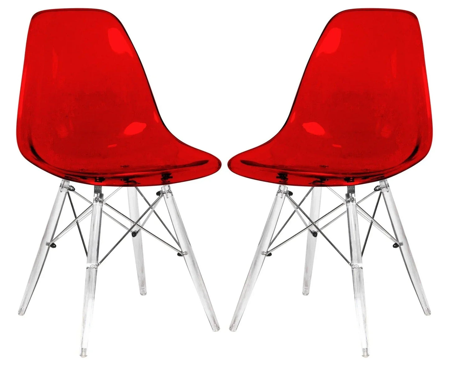 Dover Molded Side Chair with Acrylic Base, Set of 2 - Elax Furniture