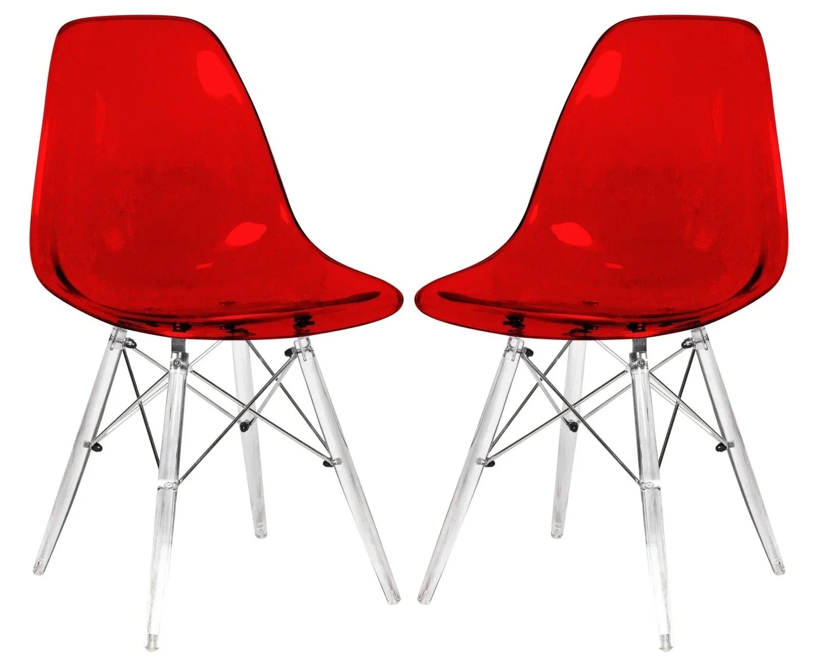 Dover Molded Side Chair with Acrylic Base, Set of 2 - Elax Furniture