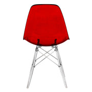 Cresco Modern Dining Side Chair in Curved Back Design with Multiple Base Options: Wood, Acrylic, Chrome & Gold Eiffel Design - Elax Furniture
