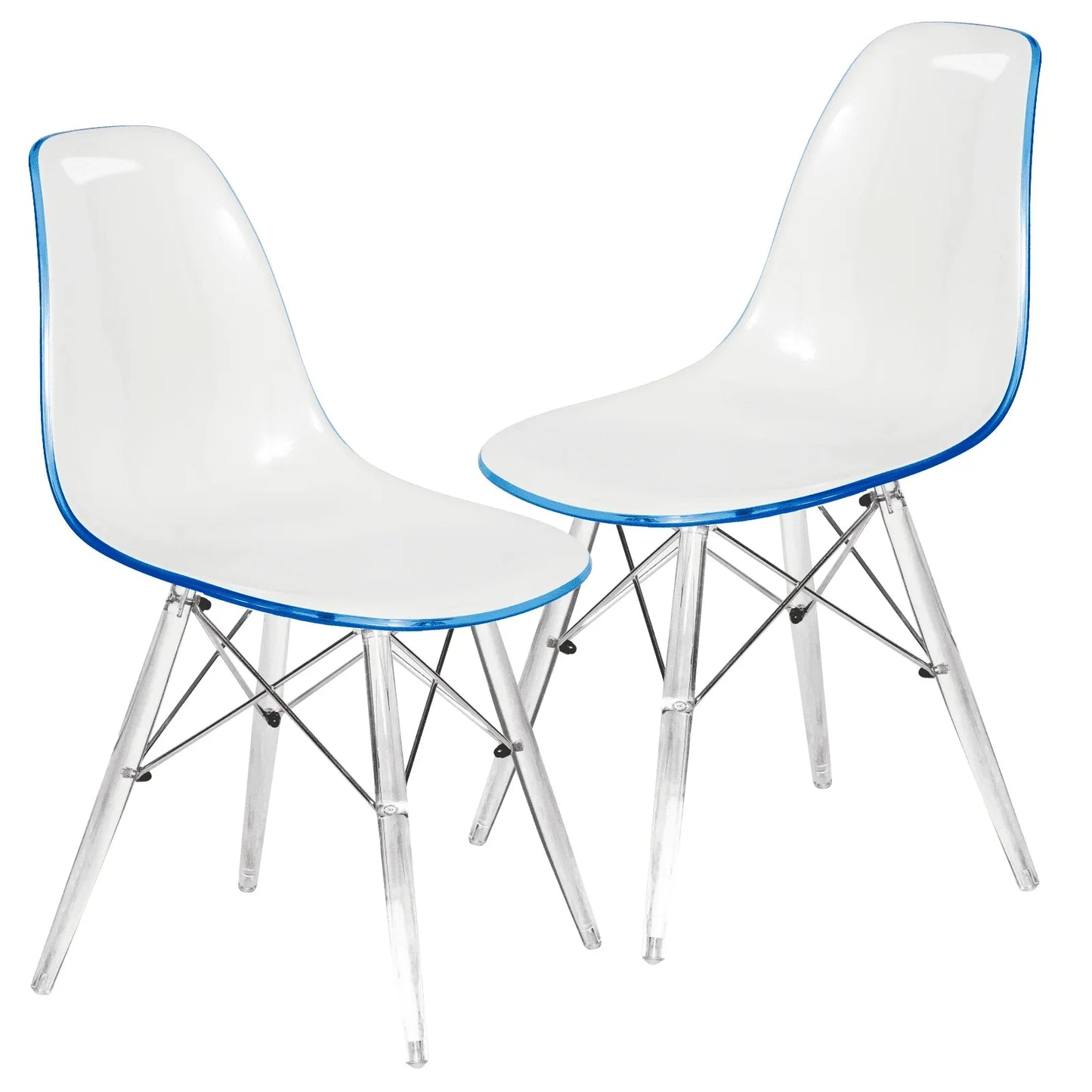 Dover Molded Side Chair with Acrylic Base, Set of 2 - Elax Furniture