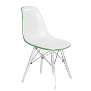 Cresco Modern Dining Side Chair in Curved Back Design with Multiple Base Options: Wood, Acrylic, Chrome & Gold Eiffel Design - Elax Furniture