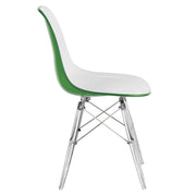 Cresco Modern Dining Side Chair in Curved Back Design with Multiple Base Options: Wood, Acrylic, Chrome & Gold Eiffel Design - Elax Furniture
