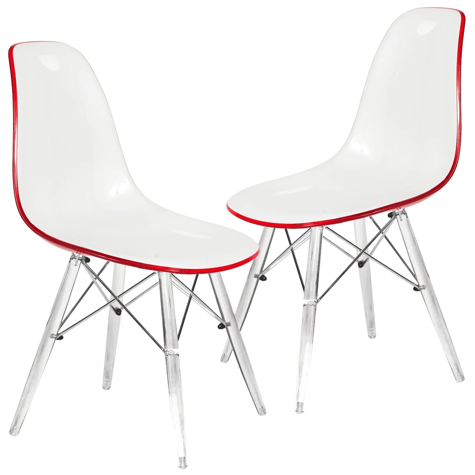 Dover Molded Side Chair with Acrylic Base, Set of 2 - Elax Furniture