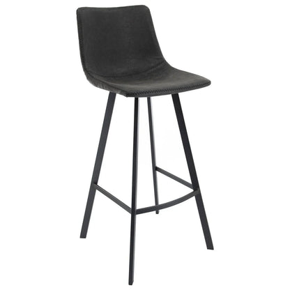 Elland Modern Upholstered Leather Bar Stool With Iron Legs & Footrest - Elax Furniture