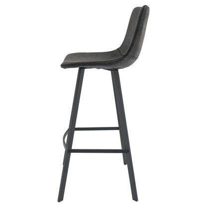 Elland Modern Upholstered Leather Bar Stool With Iron Legs & Footrest Set of 2 - Elax Furniture