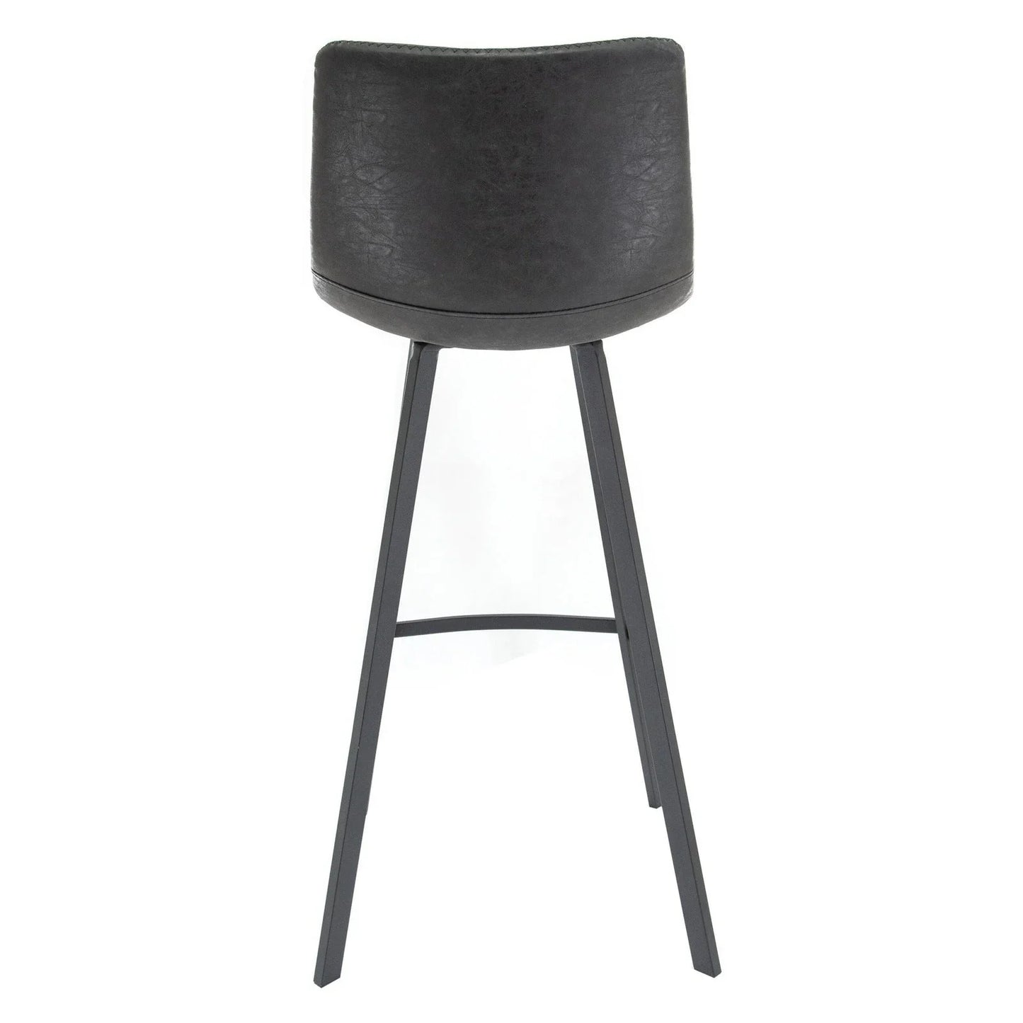 Elland Modern Upholstered Leather Bar Stool With Iron Legs & Footrest - Elax Furniture
