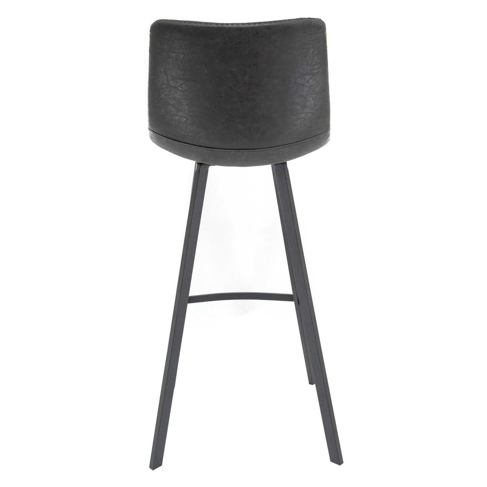 Elland Modern Upholstered Leather Bar Stool With Iron Legs & Footrest Set of 2 - Elax Furniture