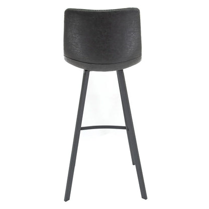 Elland Modern Upholstered Leather Bar Stool With Iron Legs & Footrest Set of 2 - Elax Furniture
