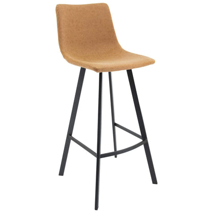Elland Modern Upholstered Leather Bar Stool With Iron Legs & Footrest - Elax Furniture