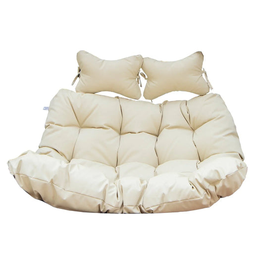 Modern Upholstered 2 Person Hanging Egg Swing Cushion with Headrest - Elax Furniture