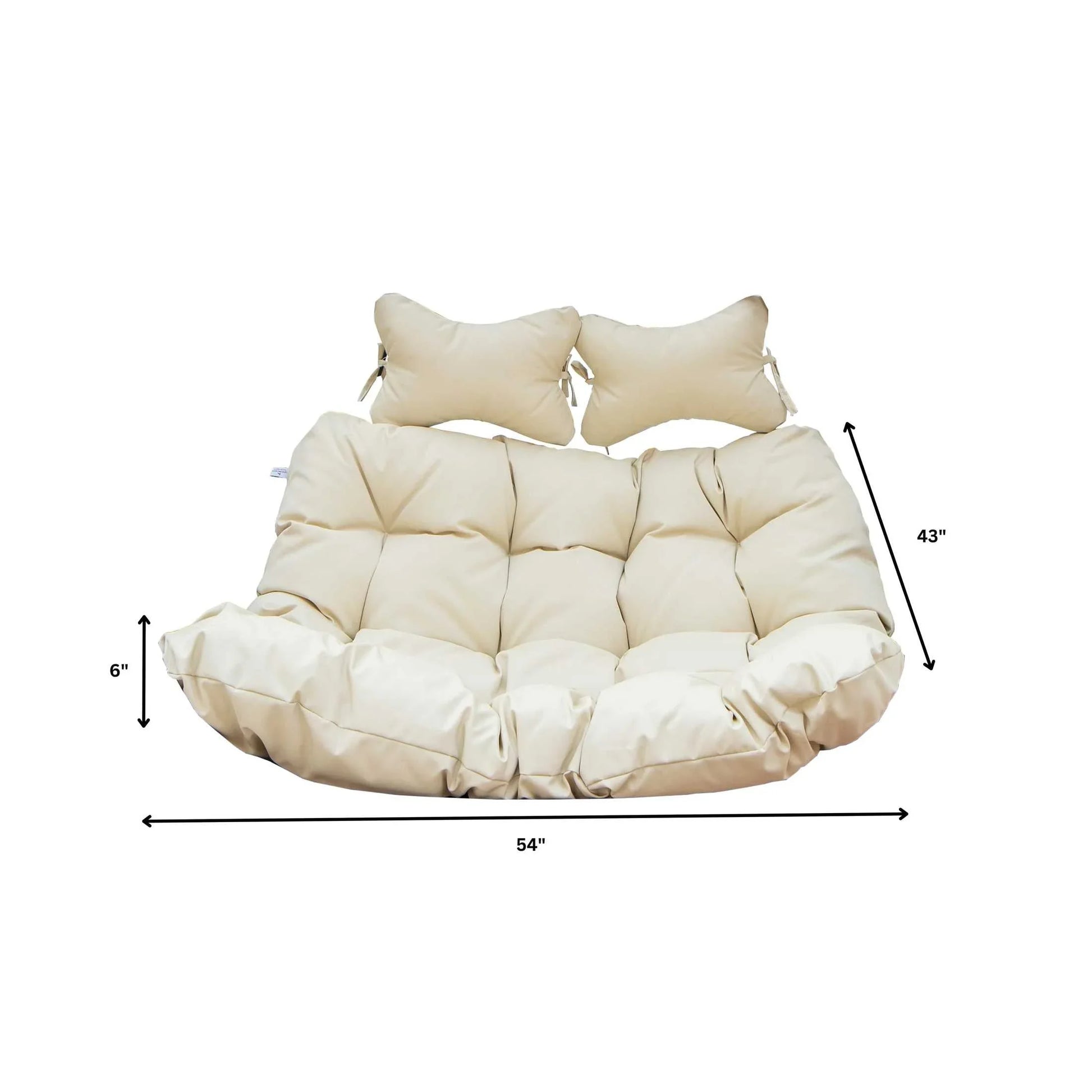 Modern Upholstered 2 Person Hanging Egg Swing Cushion with Headrest - Elax Furniture