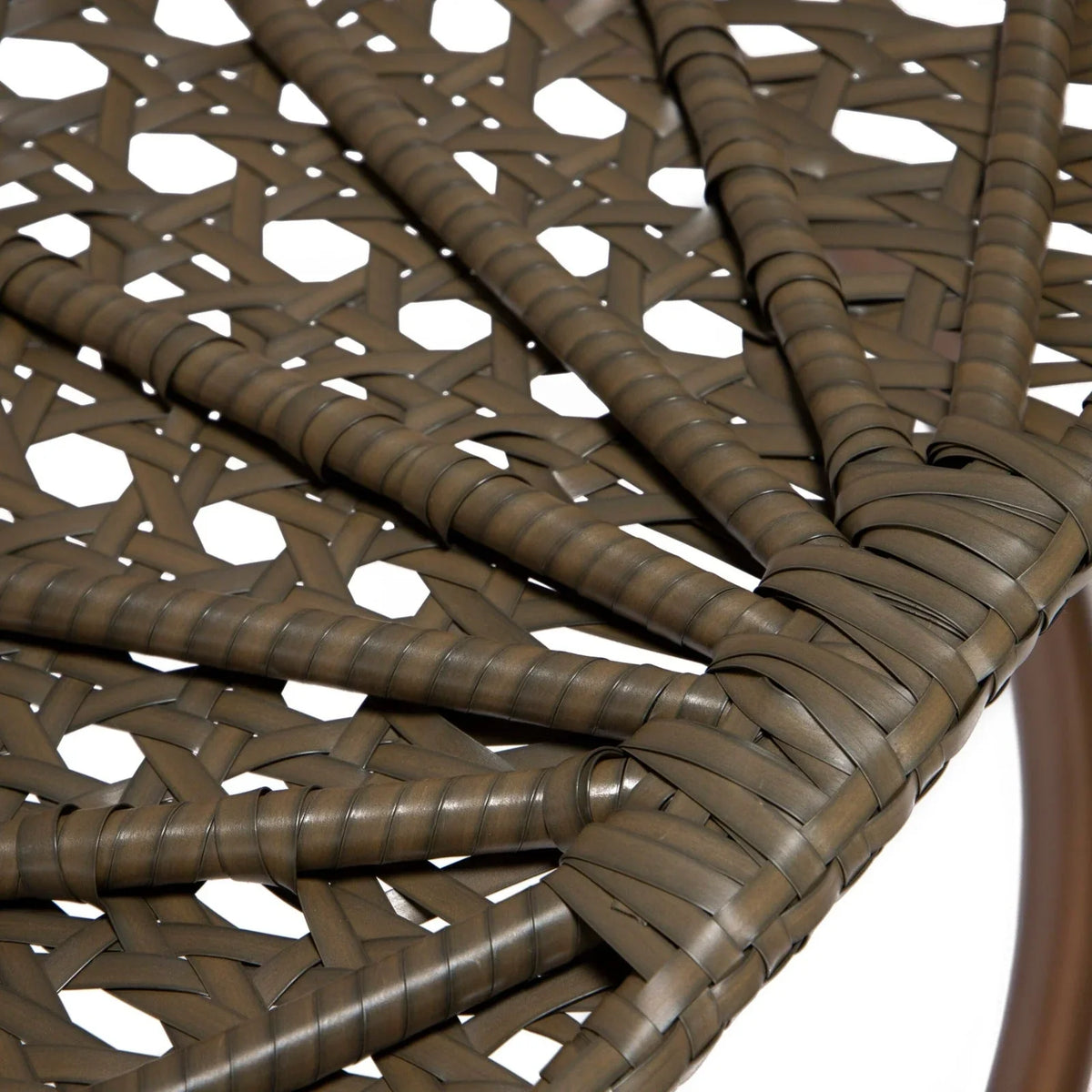 Beige Wicker Hanging Single Egg Swing Chair With Cushions - Elax Furniture