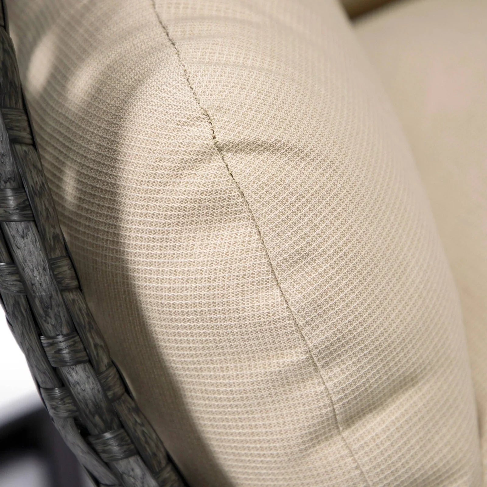 Charcoal Wicker Hanging Single Egg Swing Chair With Cushions - Elax Furniture