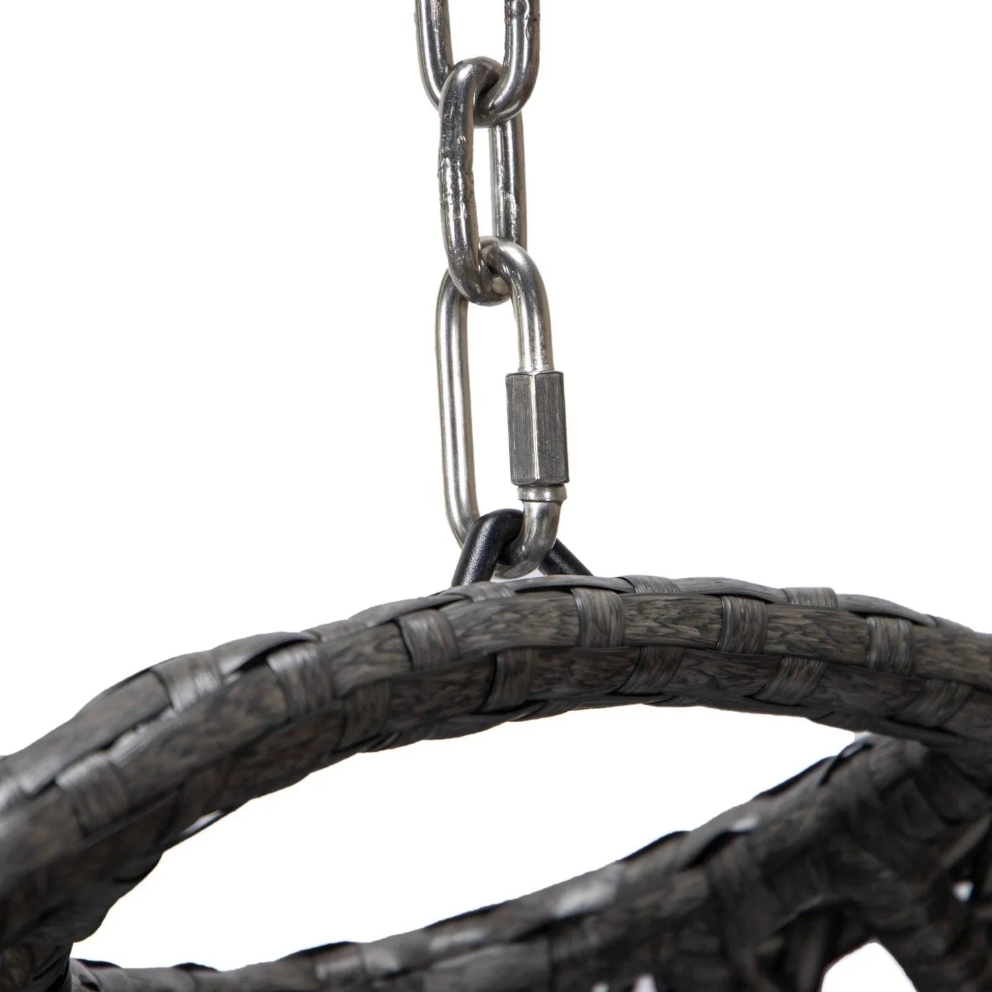 Charcoal Wicker Hanging Single Egg Swing Chair With Cushions - Elax Furniture