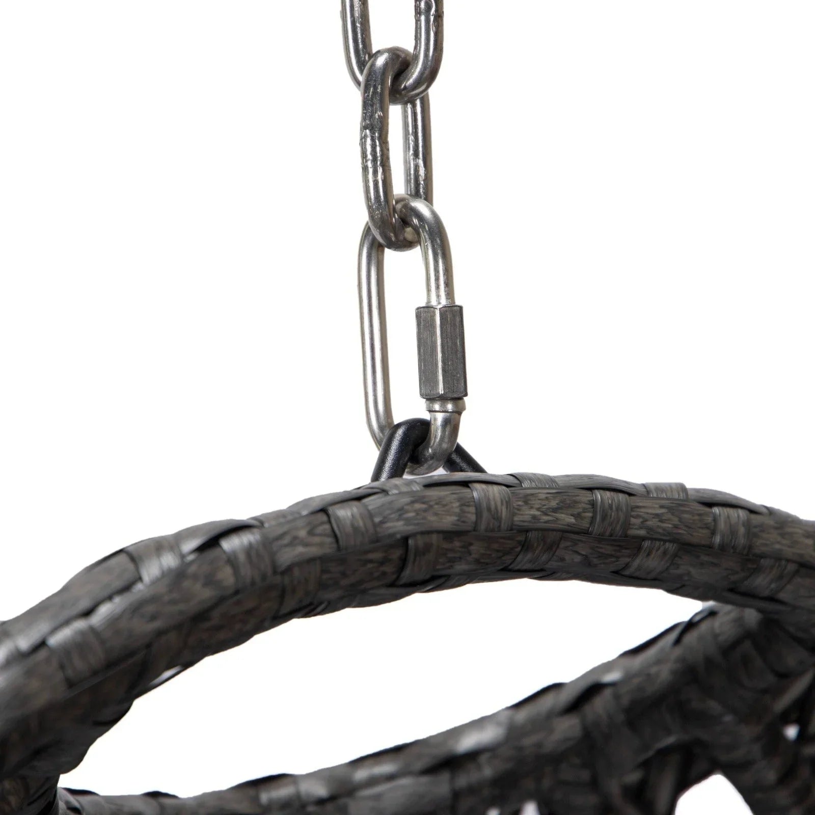 Charcoal Wicker Hanging Single Egg Swing Chair With Cushions - Elax Furniture