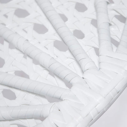 White Wicker Hanging Single Egg Swing Chair With Cushions - Elax Furniture