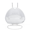 Modern White Wicker Hanging Double Seater Egg Swing Chair