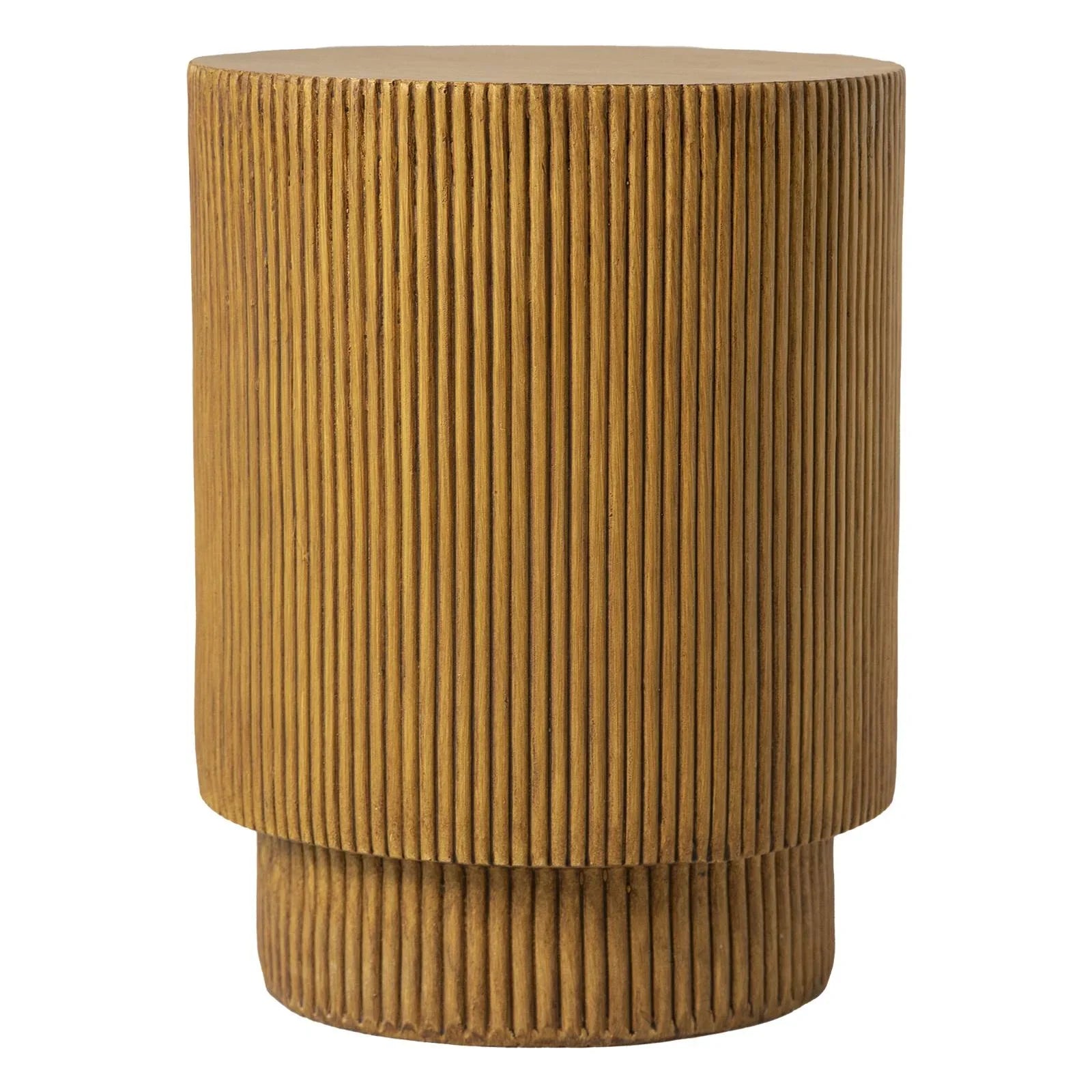 Eden Series Side Table in Fiberstone Round Accent Table for Home, Living Room, Indoor, and Outdoor - Elax Furniture