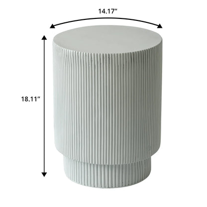 Eden Series Side Table in Fiberstone Round Accent Table for Home, Living Room, Indoor, and Outdoor - Elax Furniture