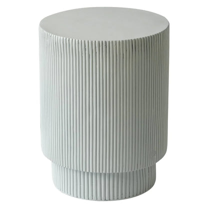 Eden Series Side Table in Fiberstone Round Accent Table for Home, Living Room, Indoor, and Outdoor - Elax Furniture
