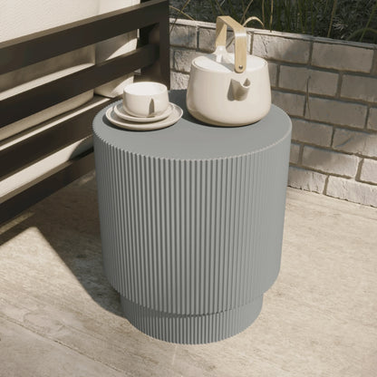 Eden Series Side Table in Fiberstone Round Accent Table for Home, Living Room, Indoor, and Outdoor - Elax Furniture