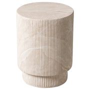 Eden Series Side Table in Fiberstone Round Accent Table for Home, Living Room, Indoor, and Outdoor