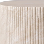 Eden Series Side Table in Fiberstone Round Accent Table for Home, Living Room, Indoor, and Outdoor