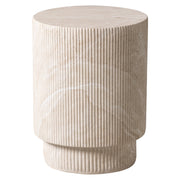 Eden Series Side Table in Fiberstone Round Accent Table for Home, Living Room, Indoor, and Outdoor