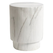 Eden Series Side Table in Fiberstone Round Accent Table for Home, Living Room, Indoor, and Outdoor