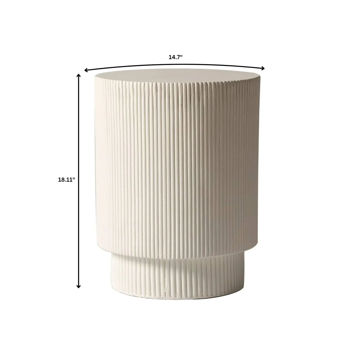 Eden Series Side Table in Fiberstone Round Accent Table for Home, Living Room, Indoor, and Outdoor - Elax Furniture