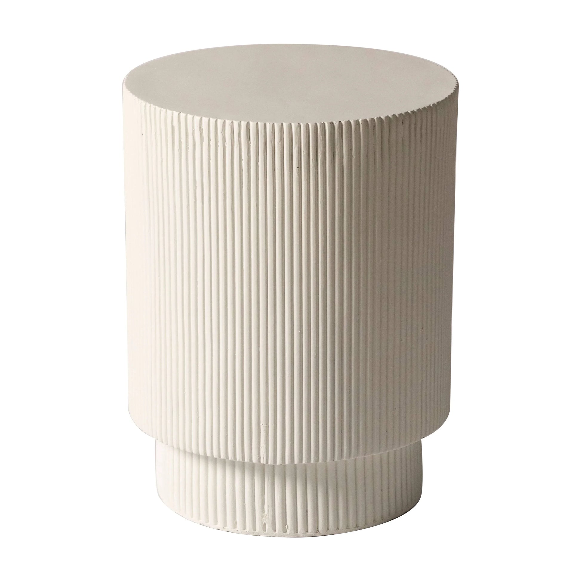 Eden Series Side Table in Fiberstone Round Accent Table for Home, Living Room, Indoor, and Outdoor - Elax Furniture