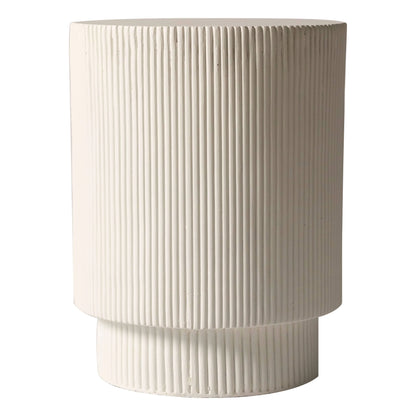 Eden Series Side Table in Fiberstone Round Accent Table for Home, Living Room, Indoor, and Outdoor - Elax Furniture