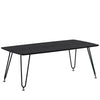 Elmwood Rectangular Coffee Table with Ash Wood Tabletop in Iron