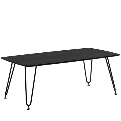 Elmwood Rectangular Coffee Table with Ash Wood Tabletop in Iron - Elax Furniture