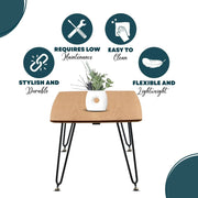 Elmwood Rectangular Coffee Table with Ash Wood Tabletop in Iron - Elax Furniture
